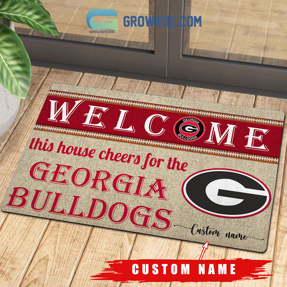 Welcome This House Cheers For The Georgia Bulldogs NCAA Personalized Doormat2B1 poIWq