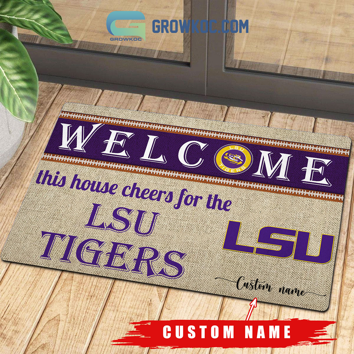 Welcome This House Cheers For The LSU Tigers NCAA Personalized Doormat2B1 y9aMJ