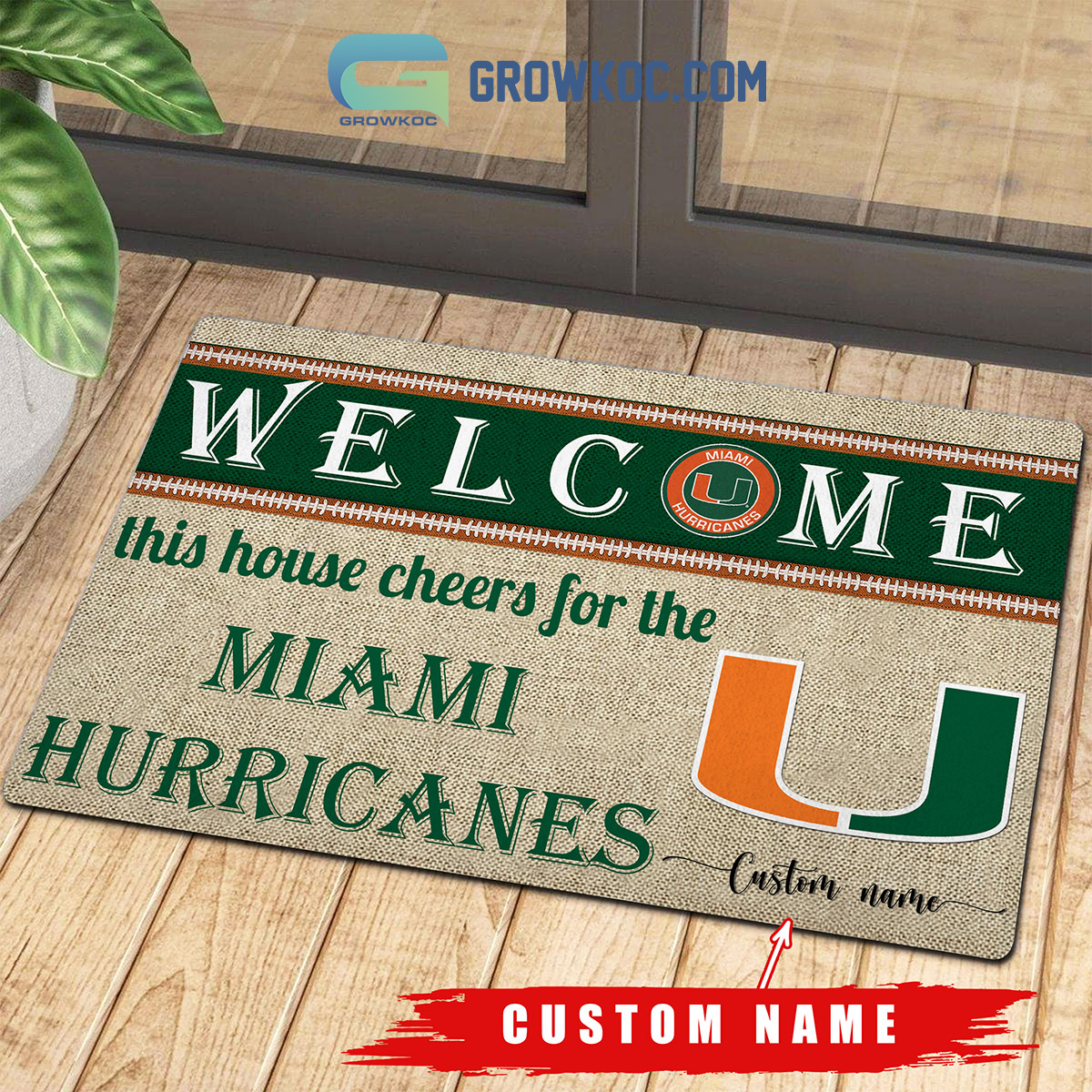 Welcome This House Cheers For The Miami Hurricanes NCAA Personalized Doormat2B1 qDwGS