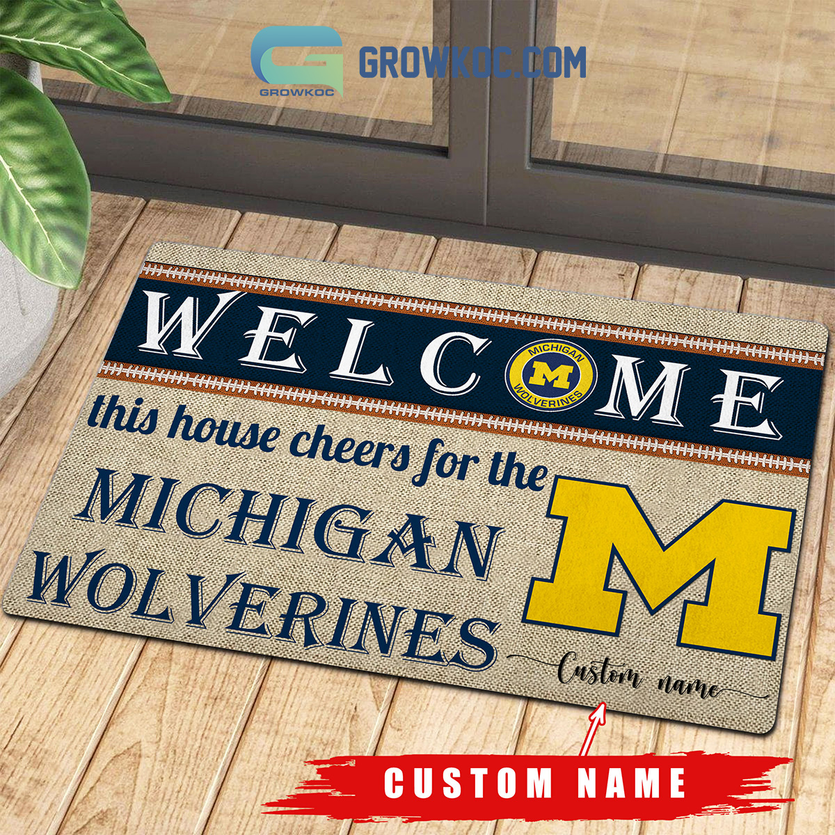 Welcome This House Cheers For The Michigan Wolverines NCAA Personalized Doormat2B1 6UGvP