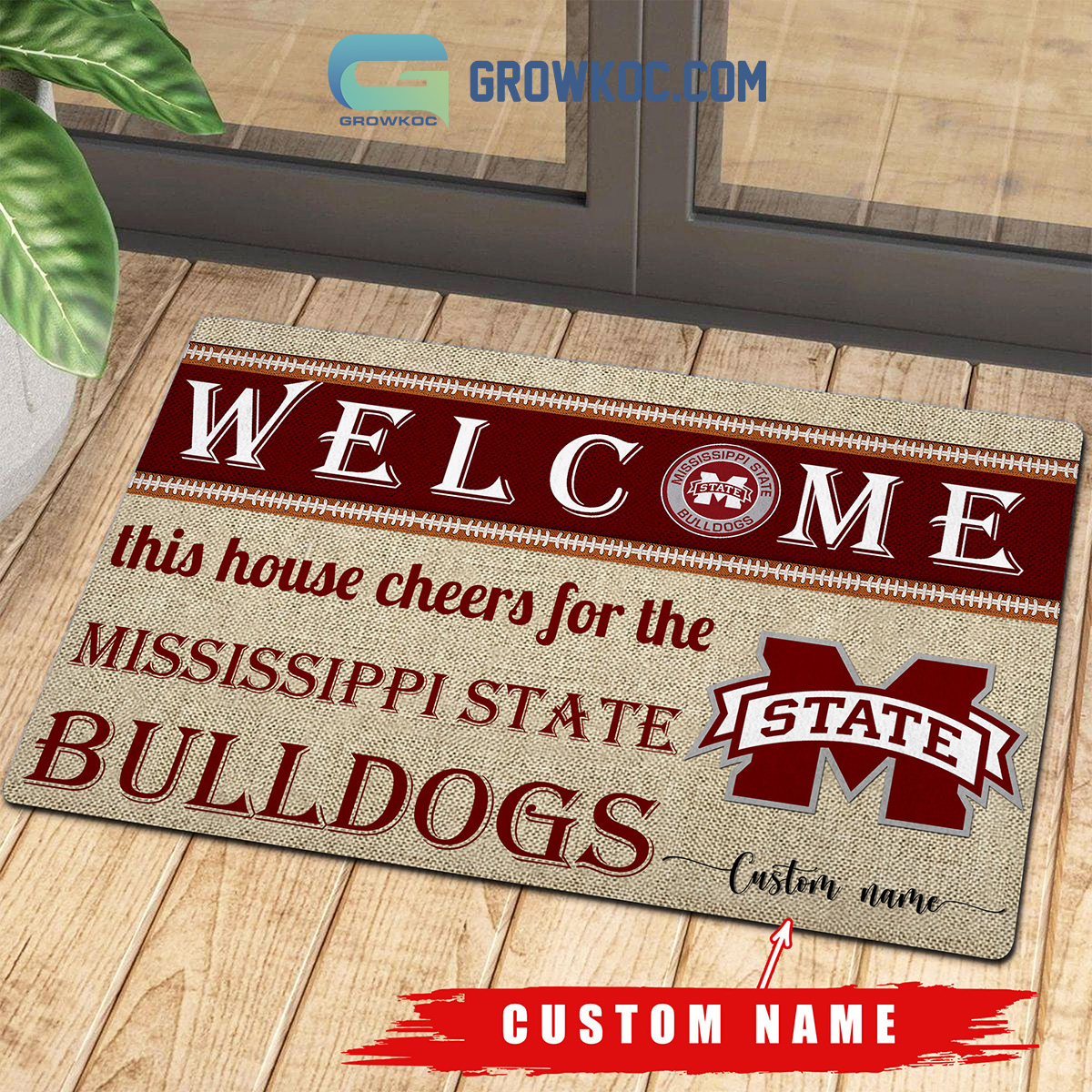 Welcome This House Cheers For The Mississippi State Bulldogs NCAA Personalized Doormat2B1 003m0