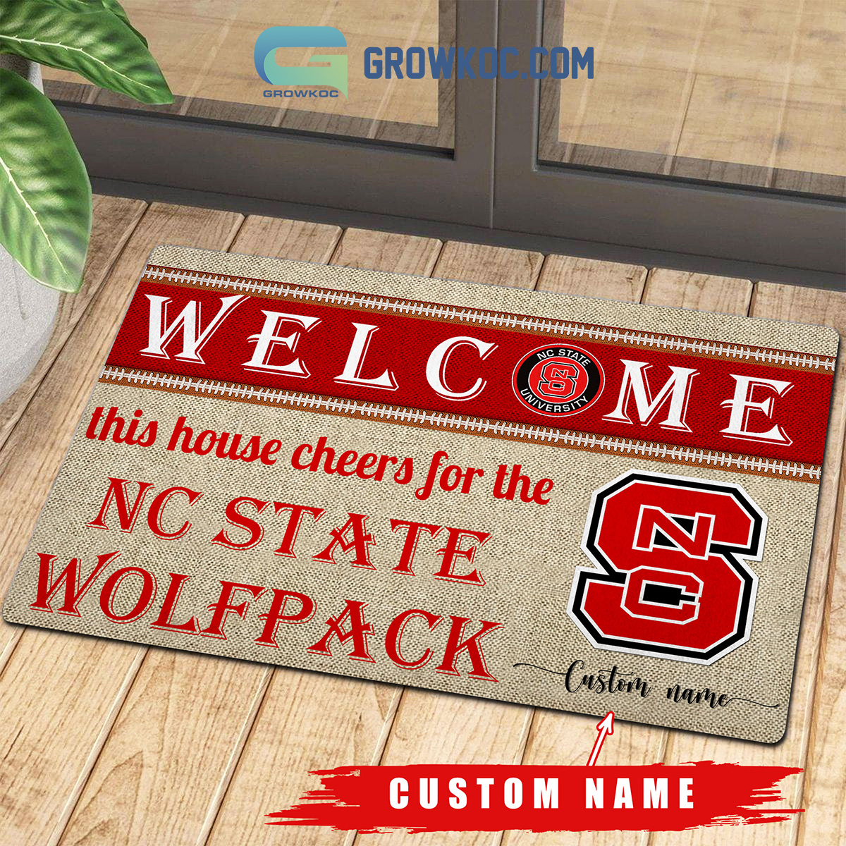 Welcome This House Cheers For The NC State Wolfpack NCAA Personalized Doormat2B1 0mvX8