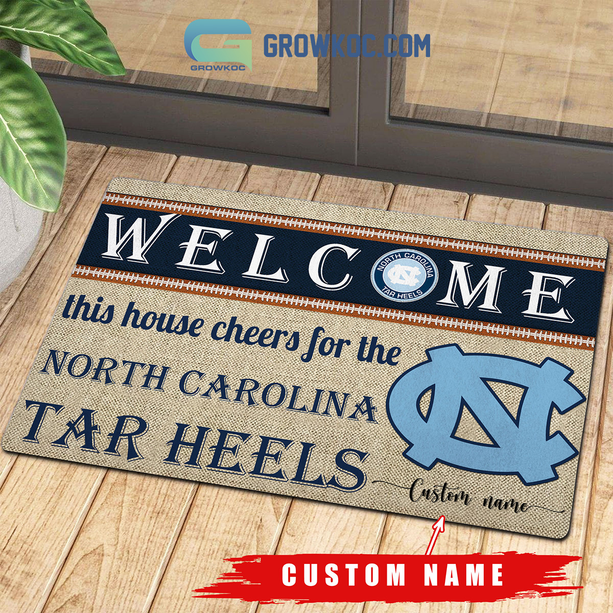 Welcome This House Cheers For The North Carolina Tar Heels NCAA Personalized Doormat2B1 evJK4