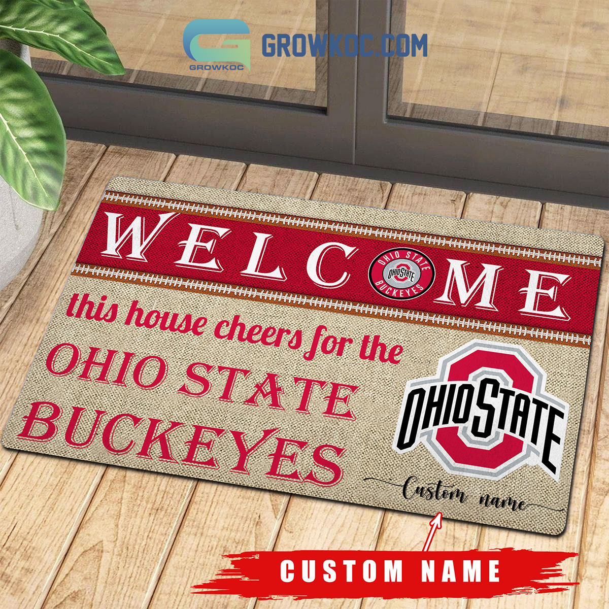 Welcome This House Cheers For The Ohio State Buckeyes NCAA Personalized Doormat2B1 6bIcL