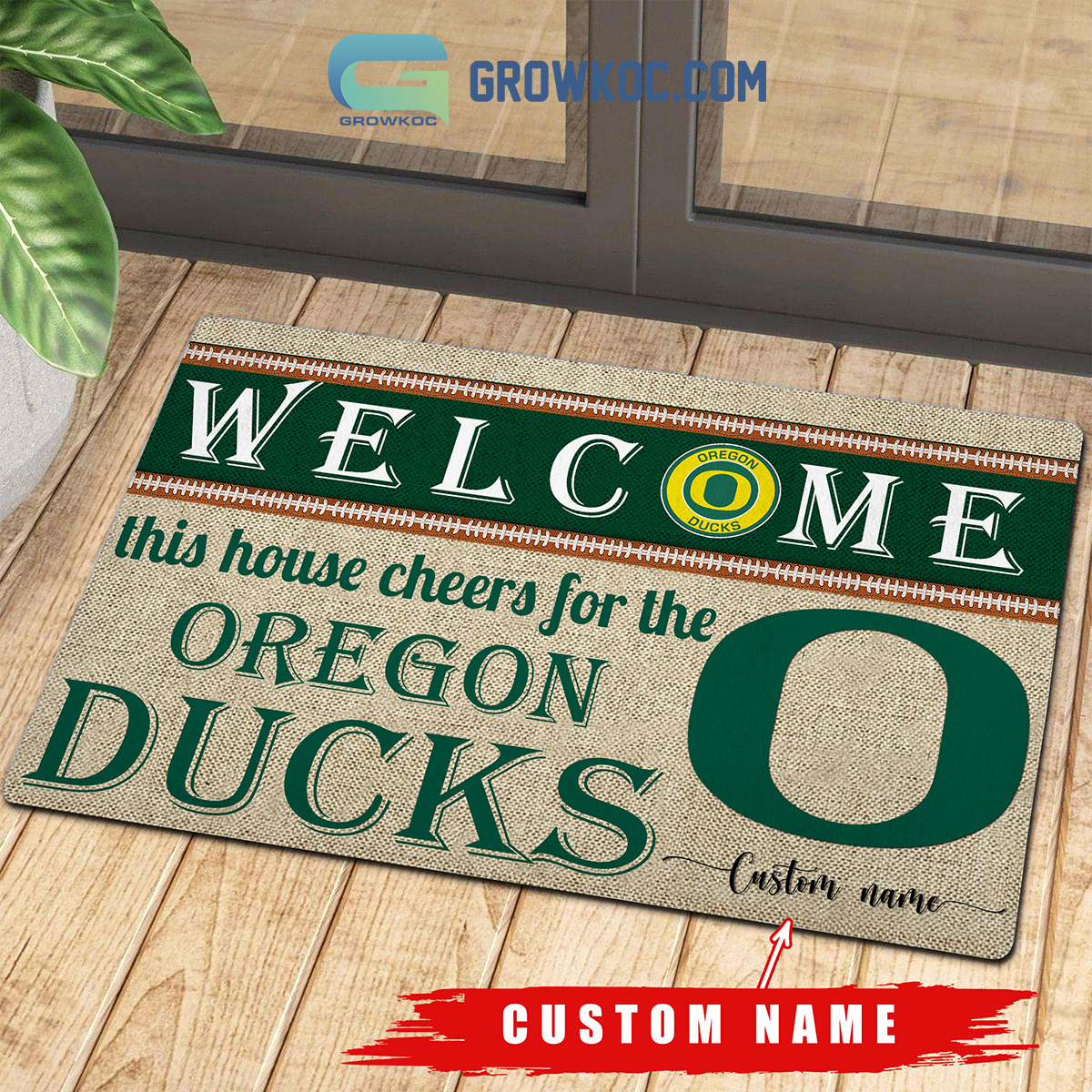 Welcome This House Cheers For The Oregon Ducks NCAA Personalized Doormat2B1 R3XTa