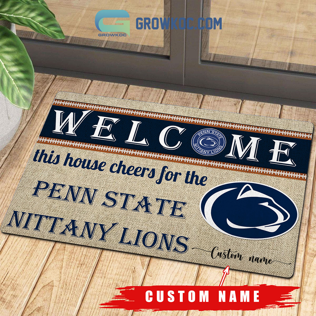 Welcome This House Cheers For The Penn State Nittany Lions NCAA Personalized Doormat2B1 g2lrJ