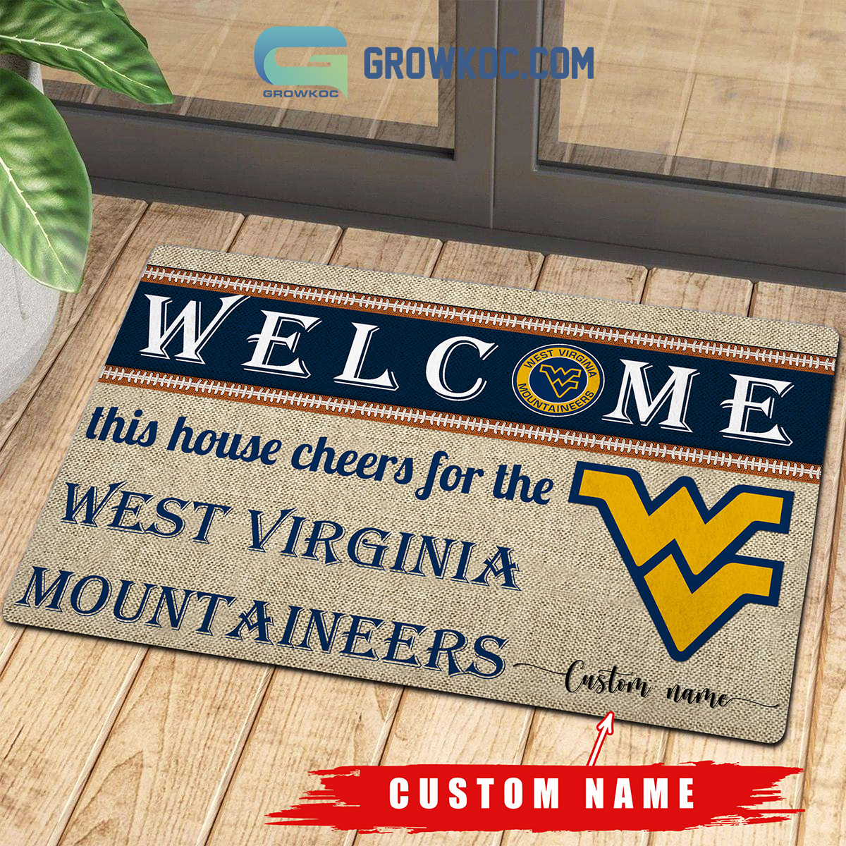 Welcome This House Cheers For The West Virginia Mountaineers NCAA Personalized Doormat2B1 SZM5A