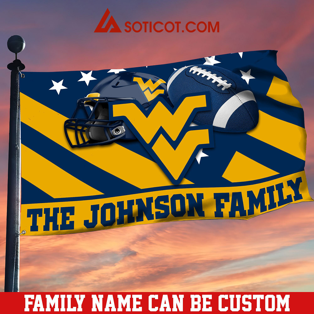 West Virginia Mountaineers Family Name Personalized House Garden Flags2B1 r9xmk