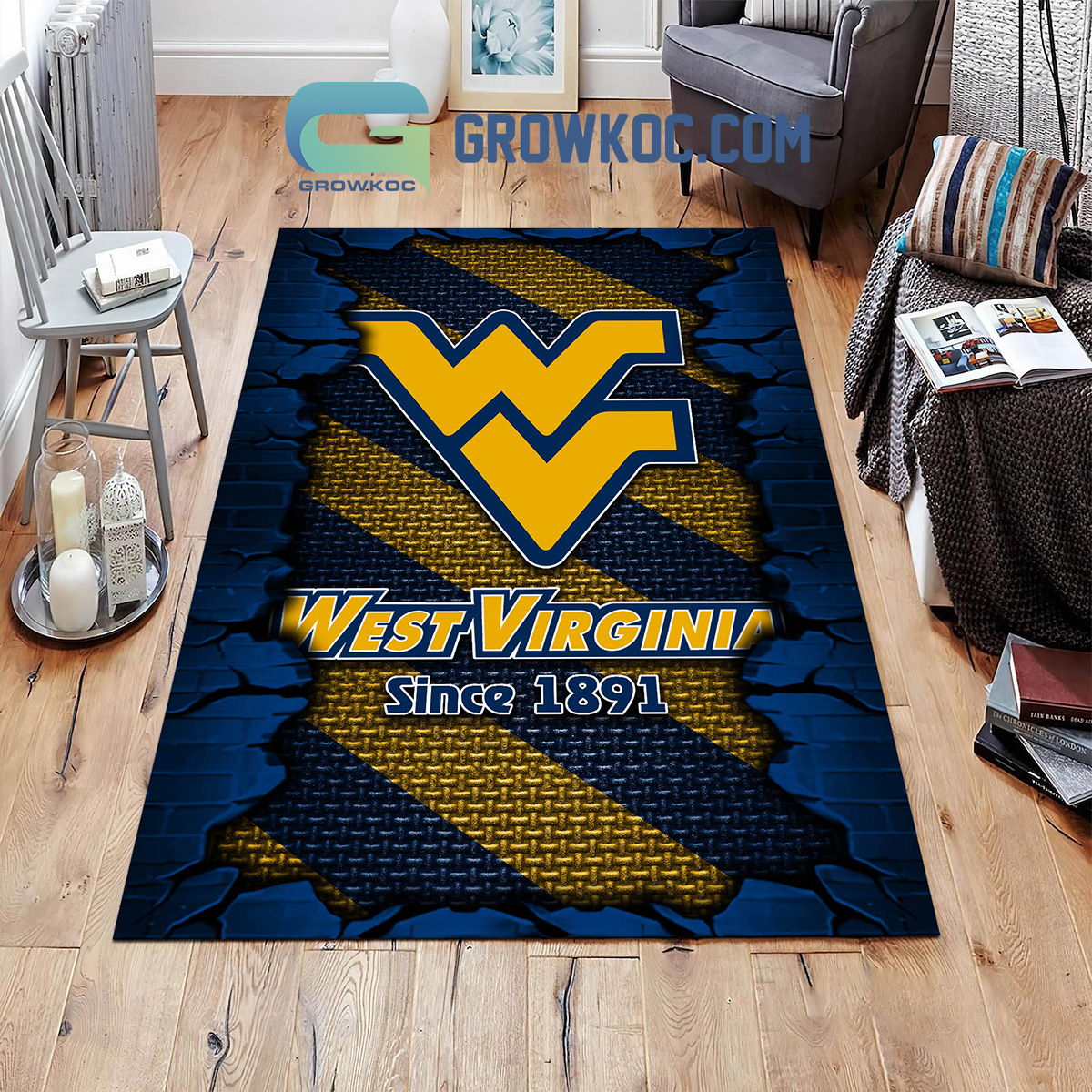 West Virginia Mountaineers Football Team Living Room Rug2B1 NQvRW