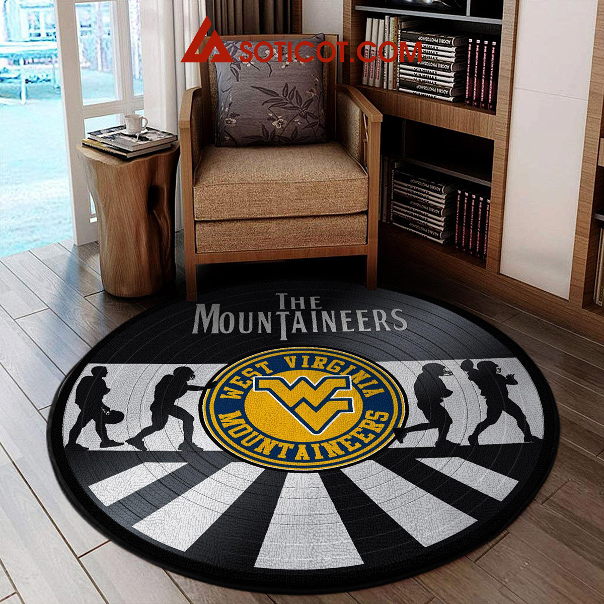 West Virginia Mountaineers New Style Sports Round Rug Carpet Livingroom Mat2B1 J2QqG