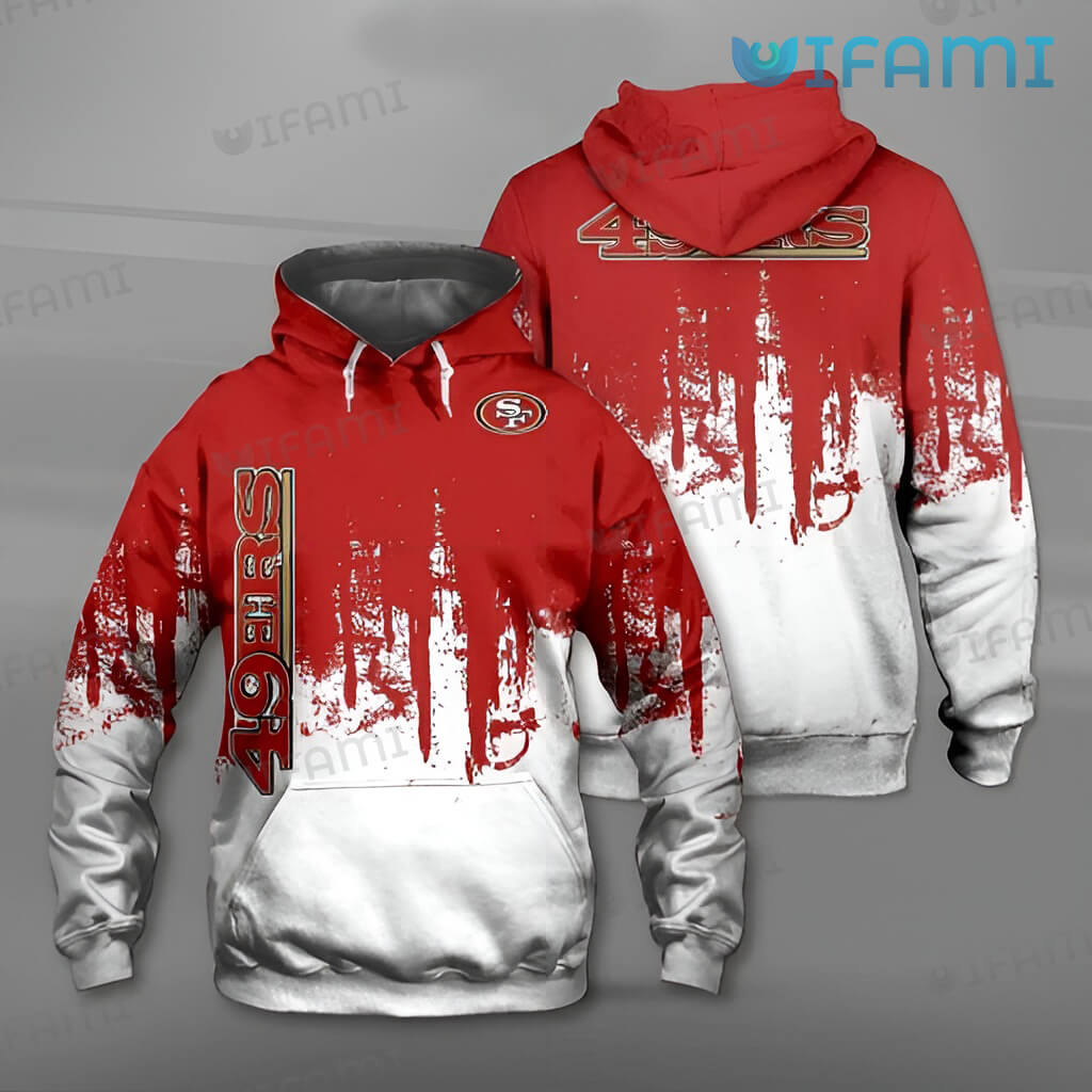 White and Red Niners Hoodie 3D 3D All Over Print 3D San Francisco 49ers Gift 0