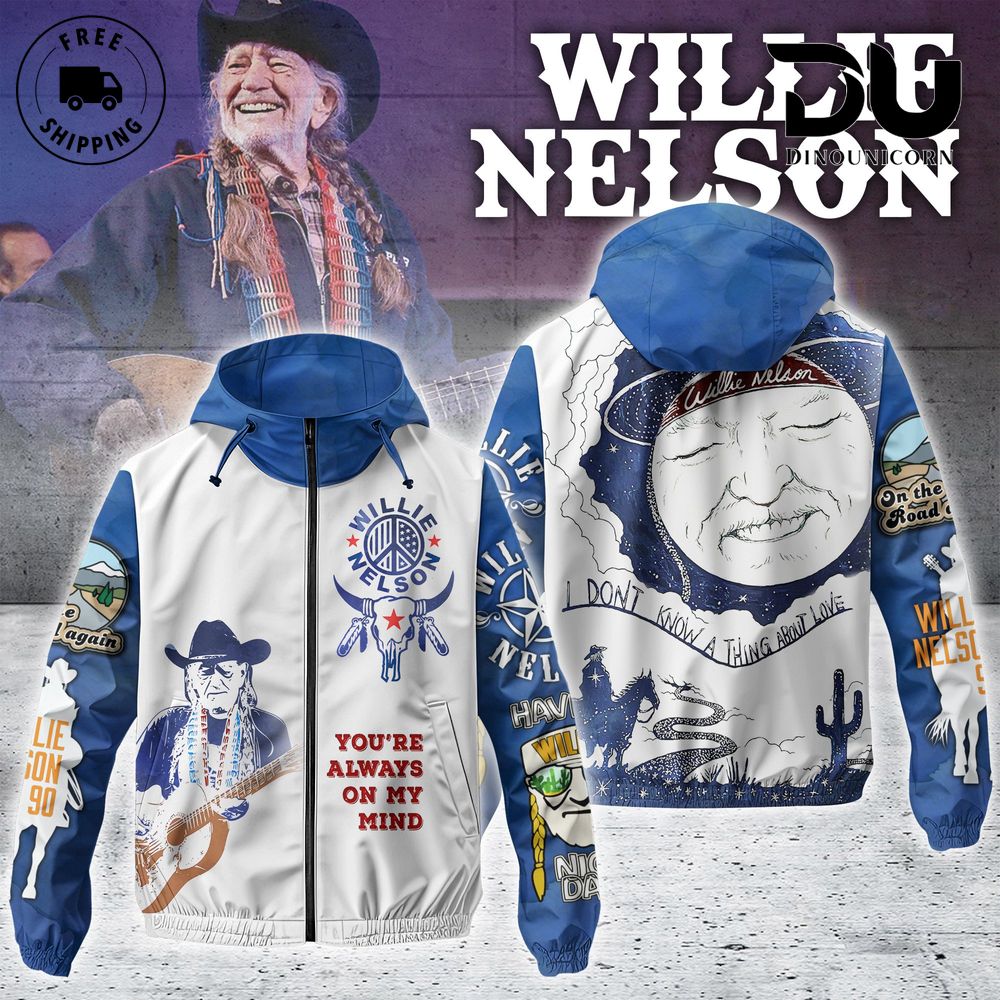 Willie Nelson You Were Always On My Mind Windbreaker Outdoor Jacket 1