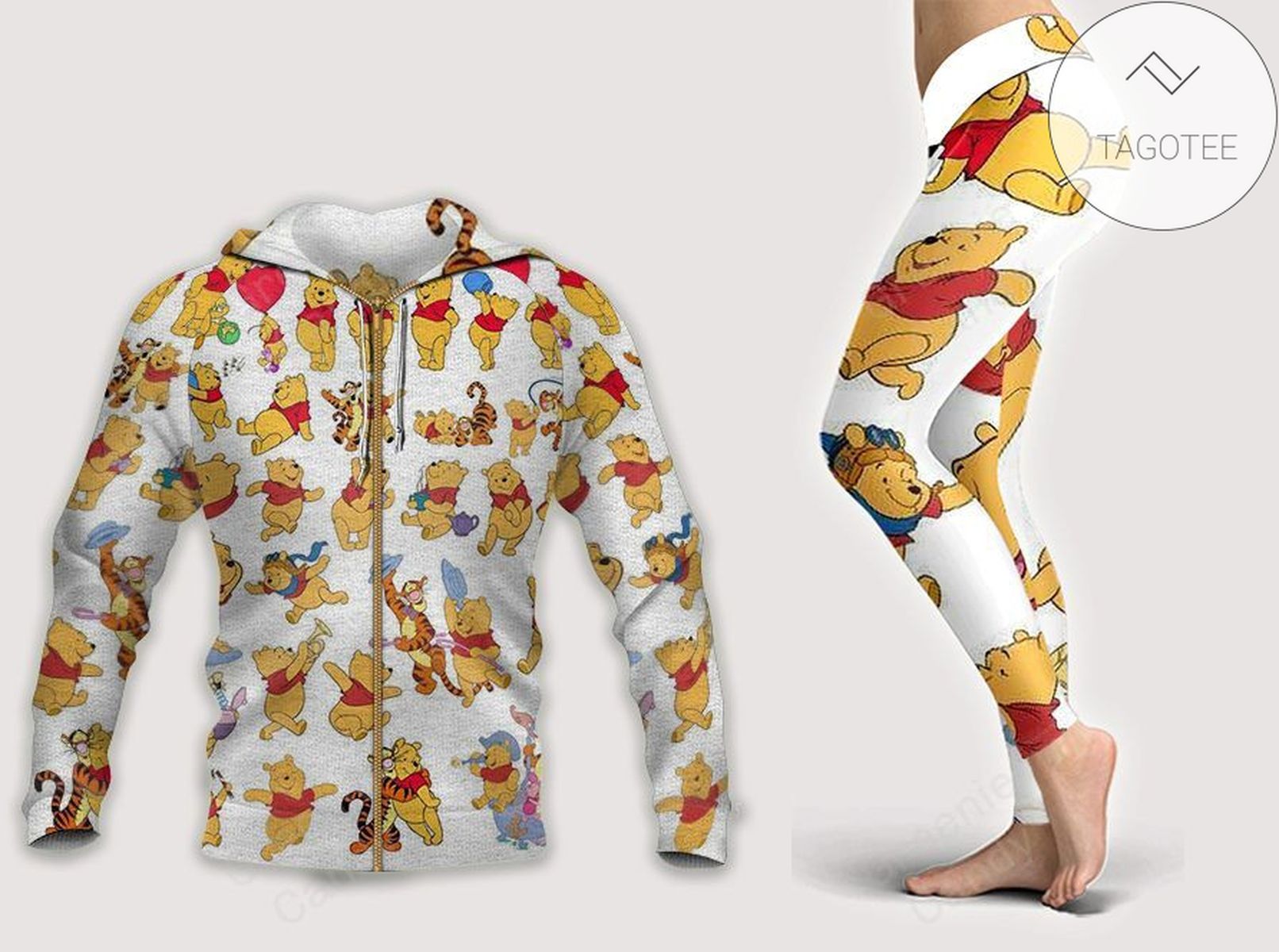 Winnie The Pooh All Over Print 3D Hoodie And Leggings