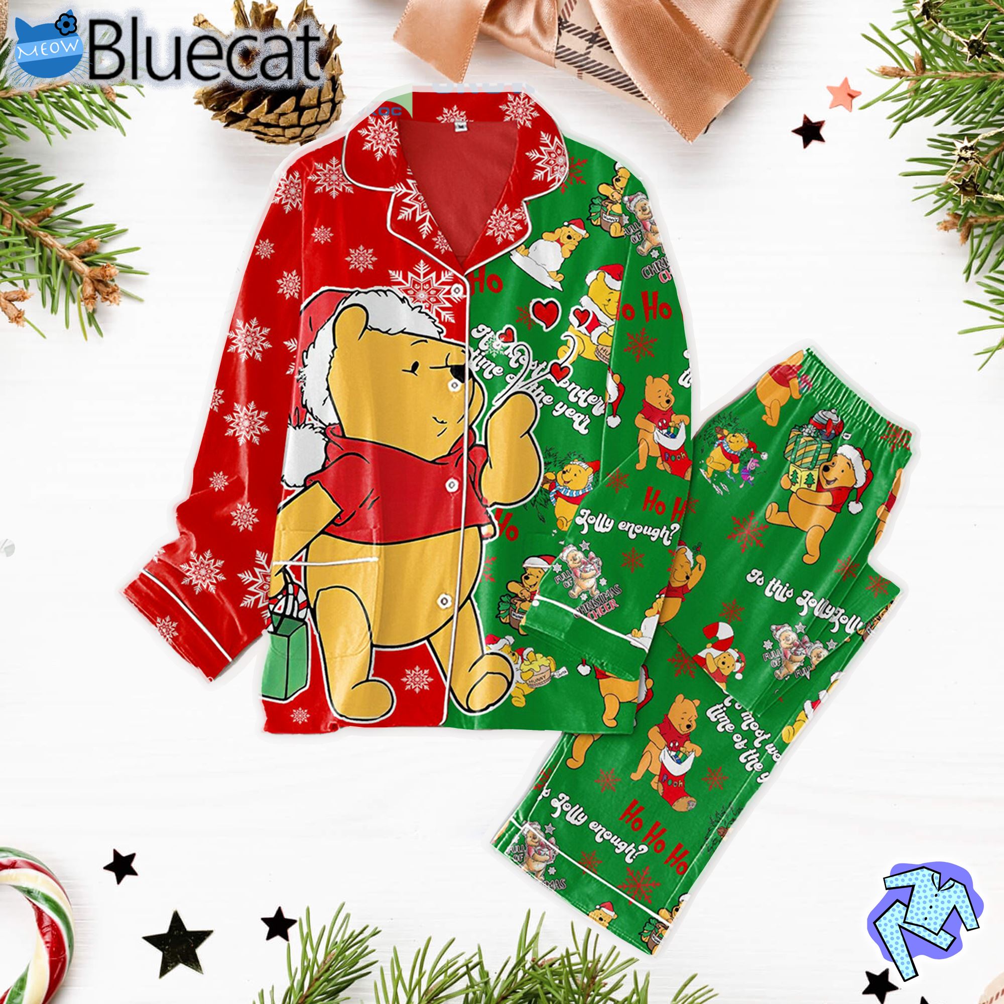 Winnie The Pooh Its Most Wonderful Time Of The Year Pajamas Set d2cff5 0