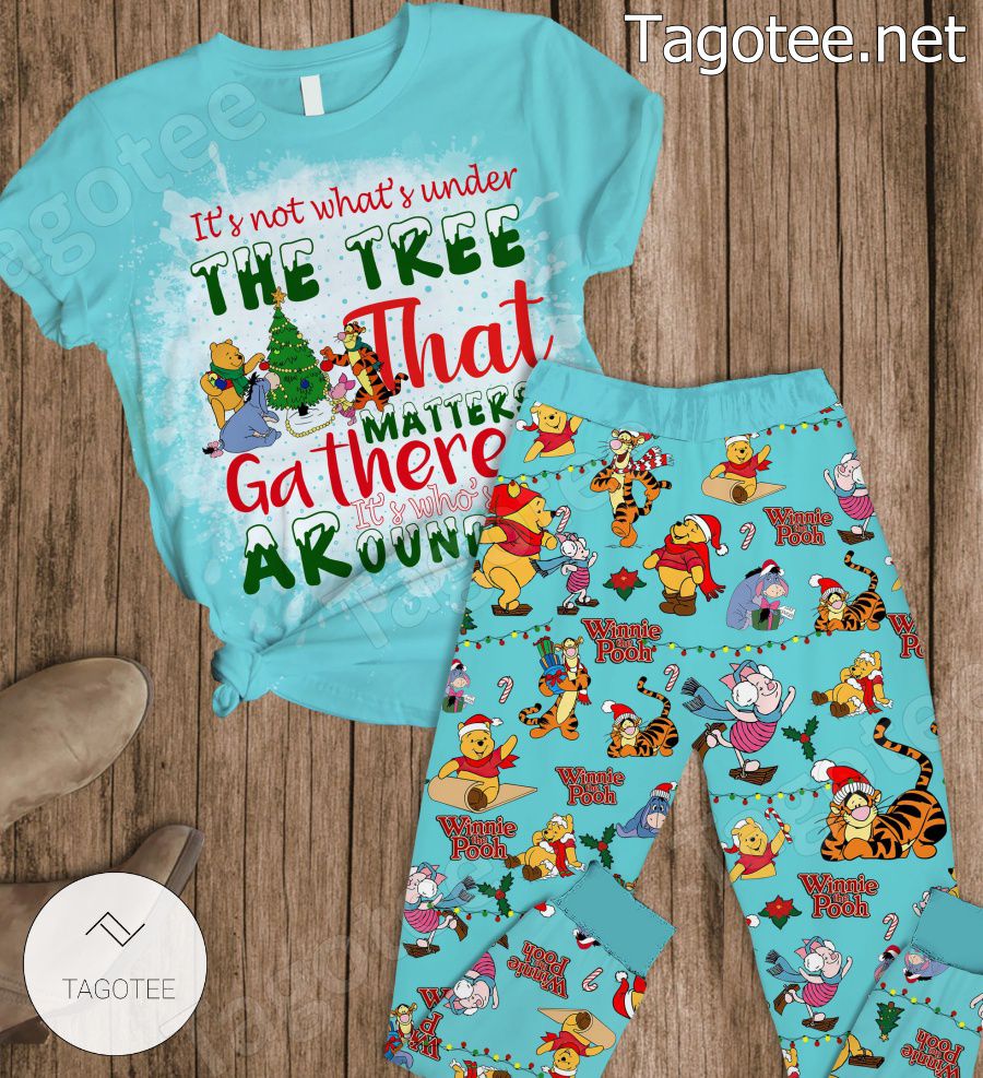 Winnie The Pooh Its Not Whats Under The Tree That Matters Gathered Its Whos Around It Pajamas Set