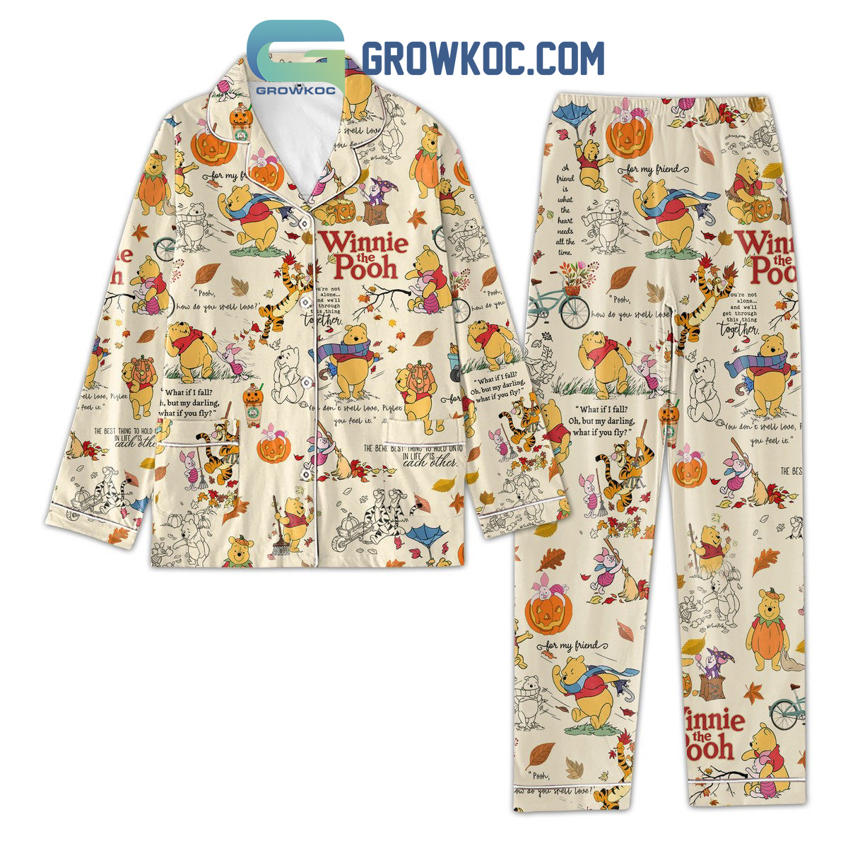 Winnie The Pooh You Dont Smell Love You Feel It Pajamas Set2B1 y4uYT