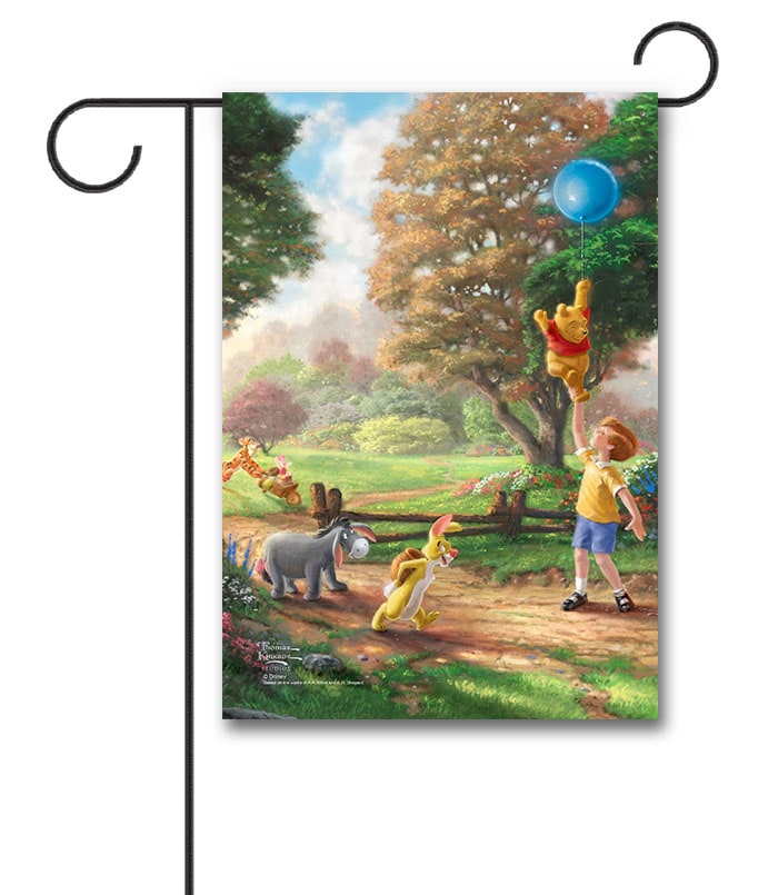 Winnie the Pooh Balloon Thomas Kinkade Garden Disney Flag