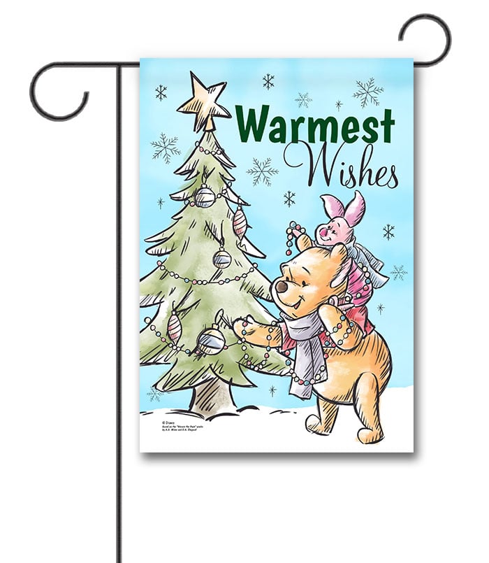 Winnie the Pooh Christmas Tree Garden Disney Flag