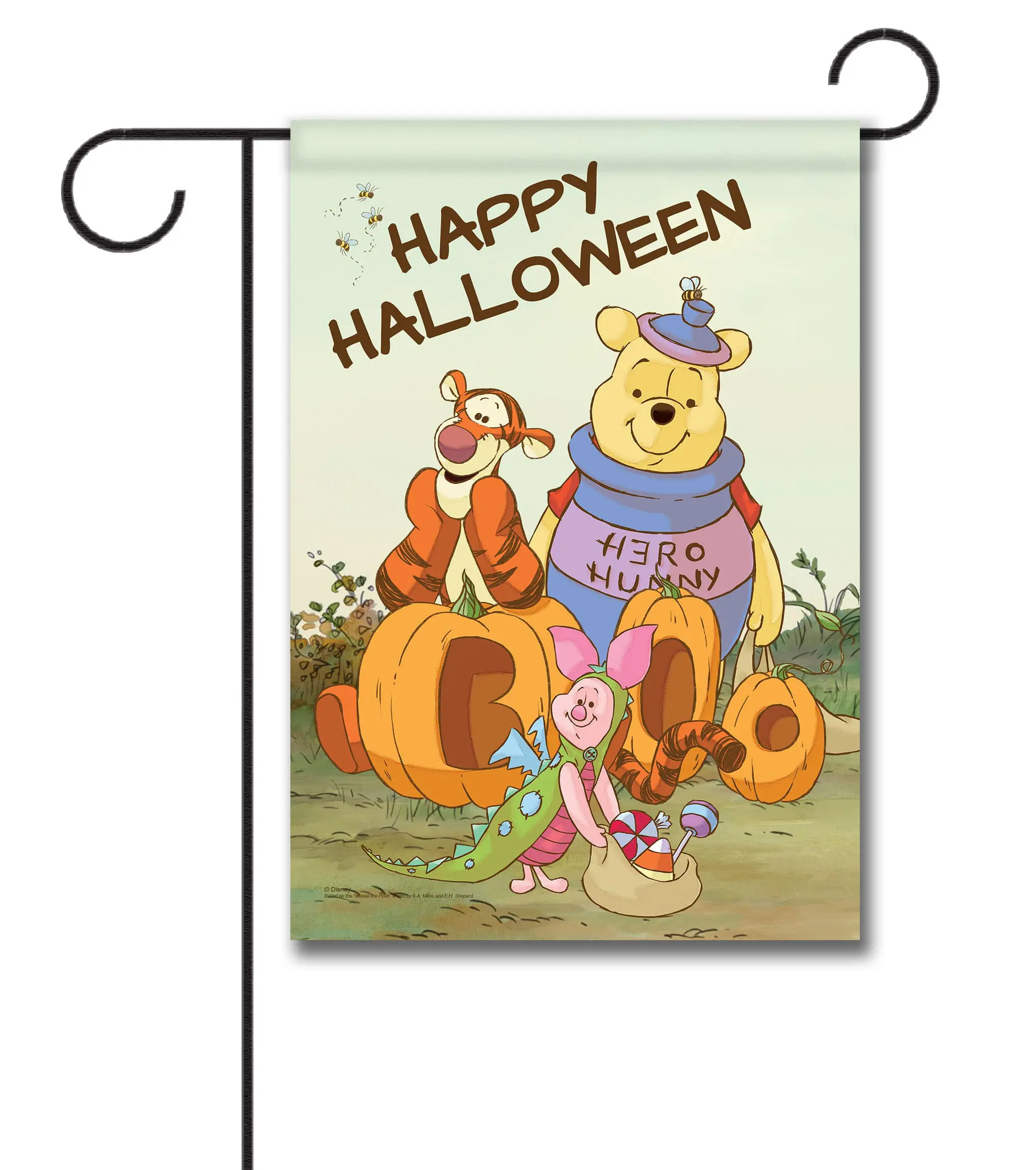 Winnie the Pooh Halloween Garden Disney Flag
