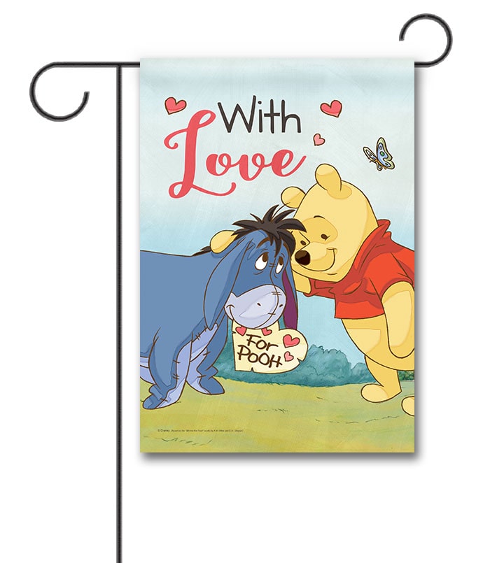 Winnie the Pooh and Eeyore Valentines Day Garden Disney Flag