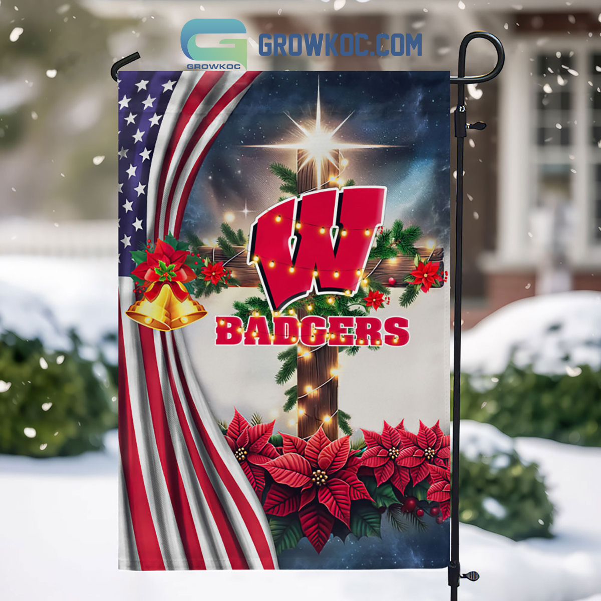 Wisconsin Badgers NCAA Jesus Christmas House Garden Flags2B1 6TbyZ