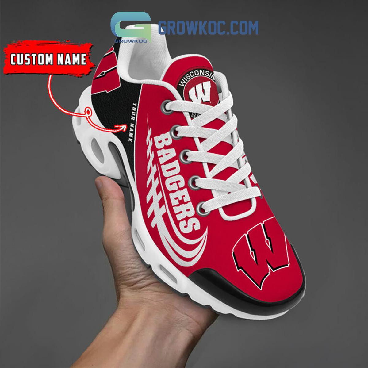 Wisconsin Badgers Personalized TN Shoes2B1 pqXuH