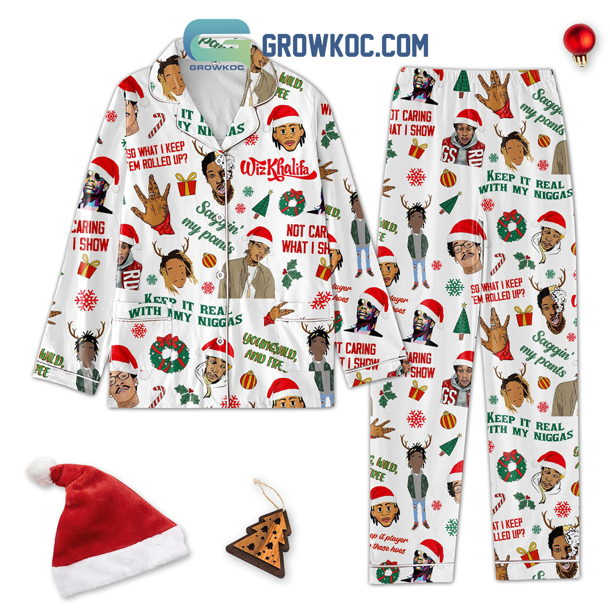 Wiz Khalifa Youngblood And Free Christmas Polyester Pajamas Set2B1 pSC6R