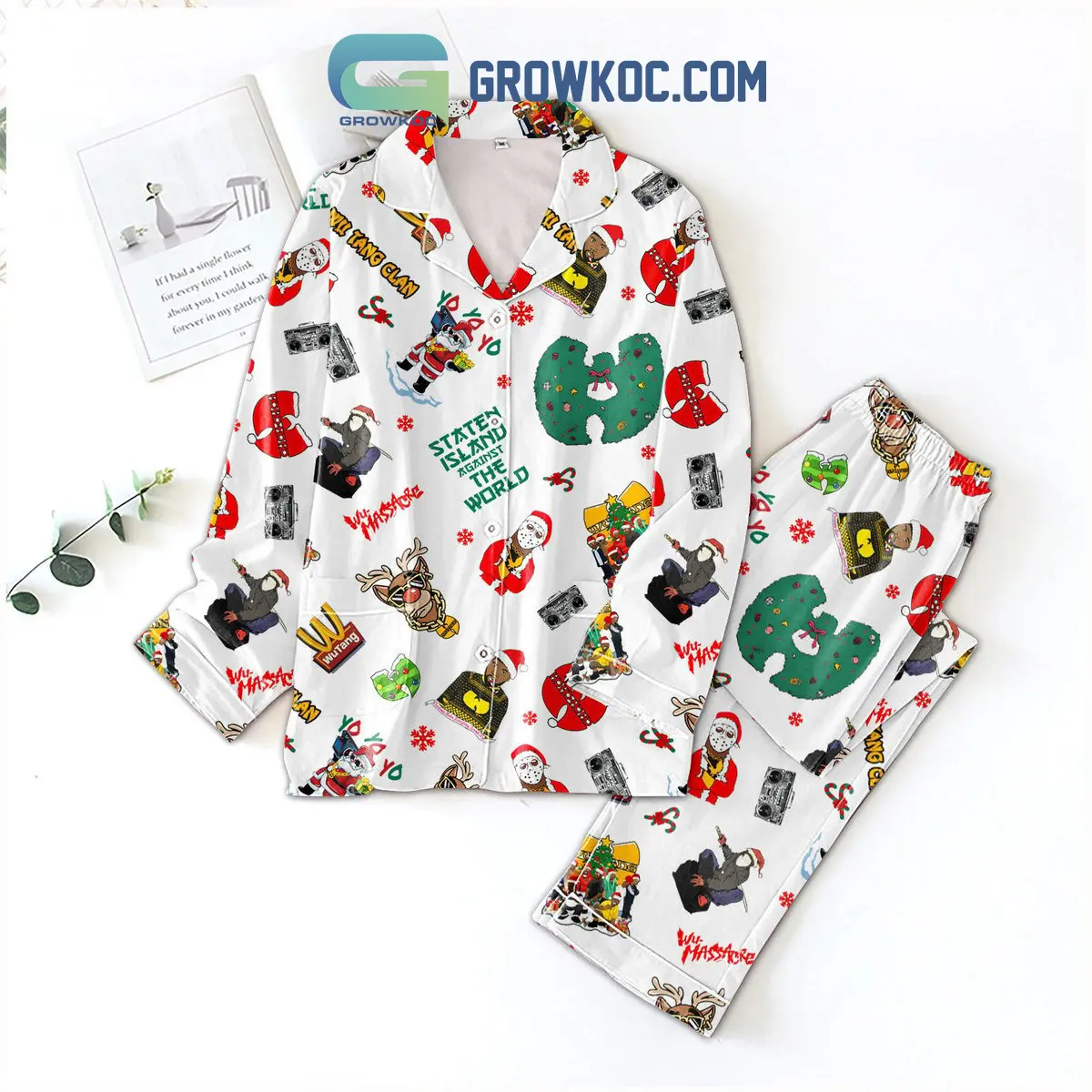 Wu Tang Clan Staten Island Against The World Pajamas Set 2B1 Oj9ZD