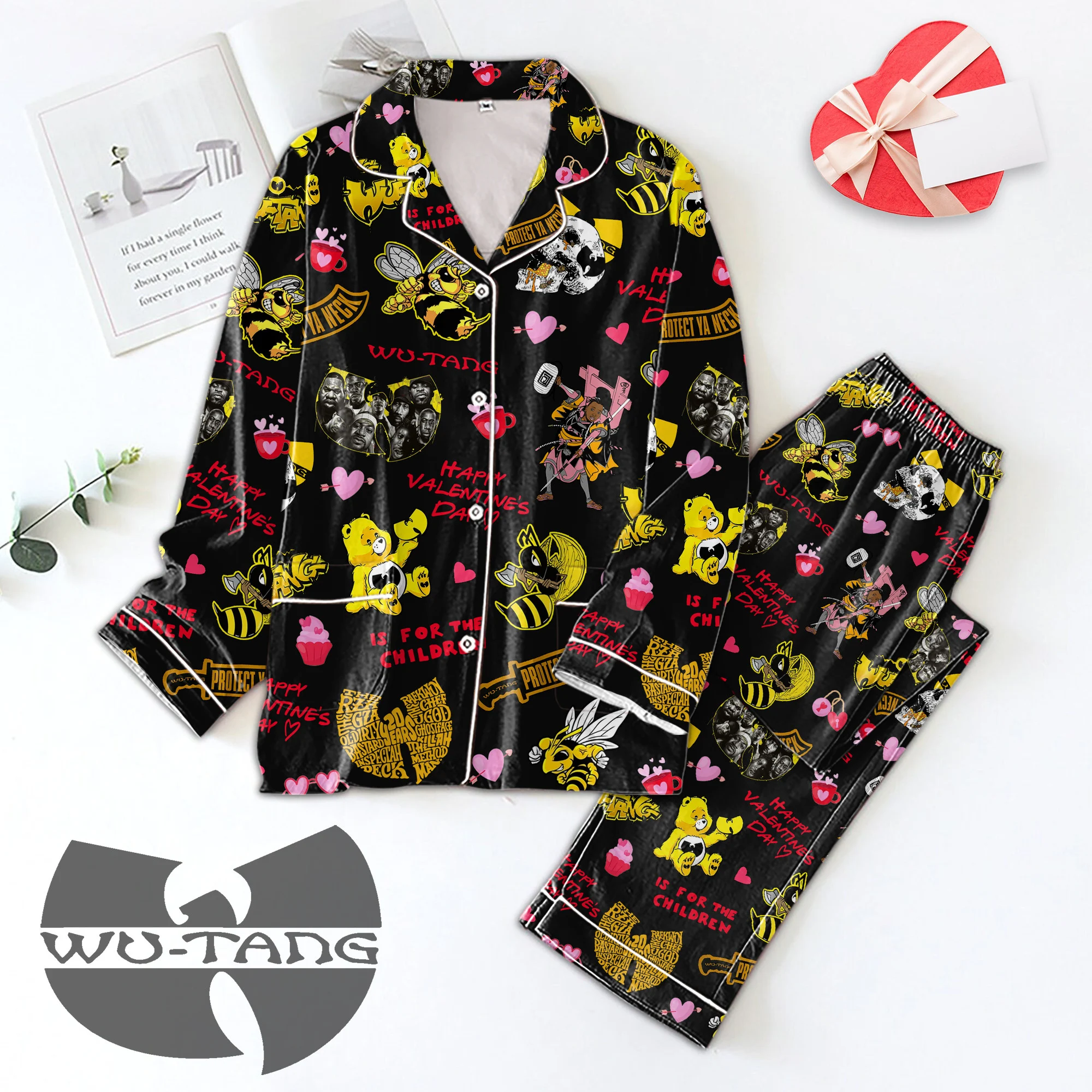 Wu tang Clan Pajamas Set Happy Valentine2B1 l4HN0