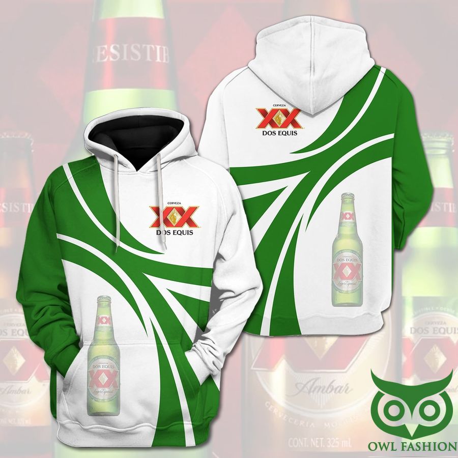 XYtBPYVC 27 Dos Equis Beer Logo White and Green 3D Hoodie