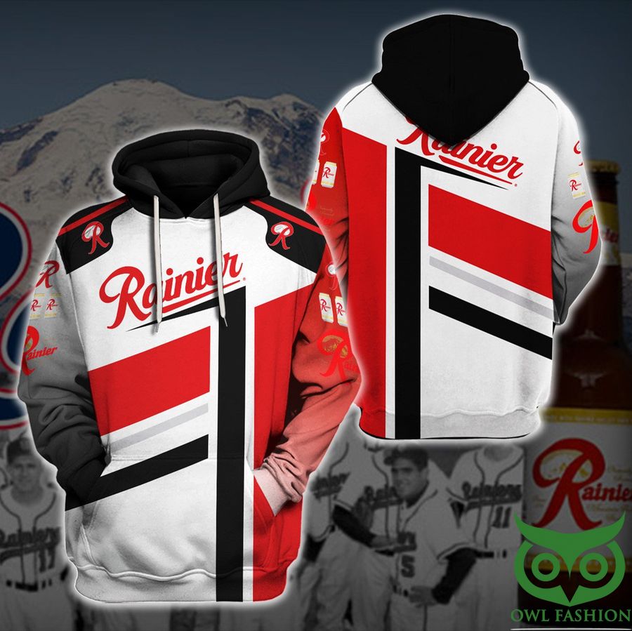 YcnEhf9H 53 Rainier Beer Black and White and Red 3D Hoodie
