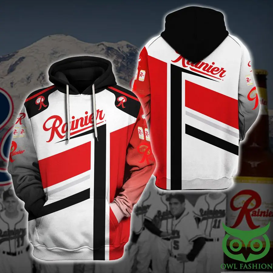 YcnEhf9H 53 Rainier Beer Black and White and Red 3D Hoodie