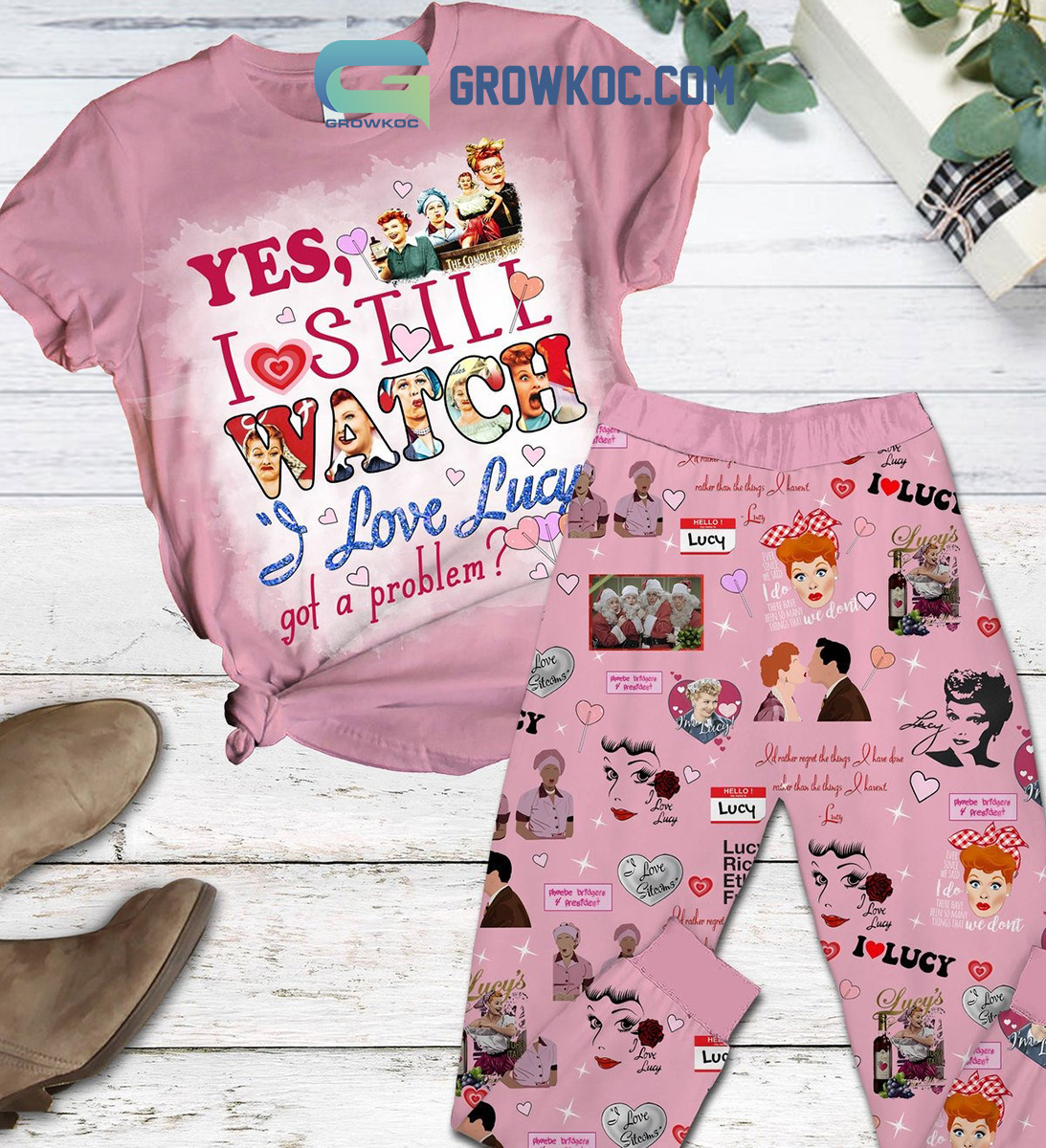 Yes I Still Watch I Love Lucy Got A Problem Pajamas Set2B1 eo0Ub