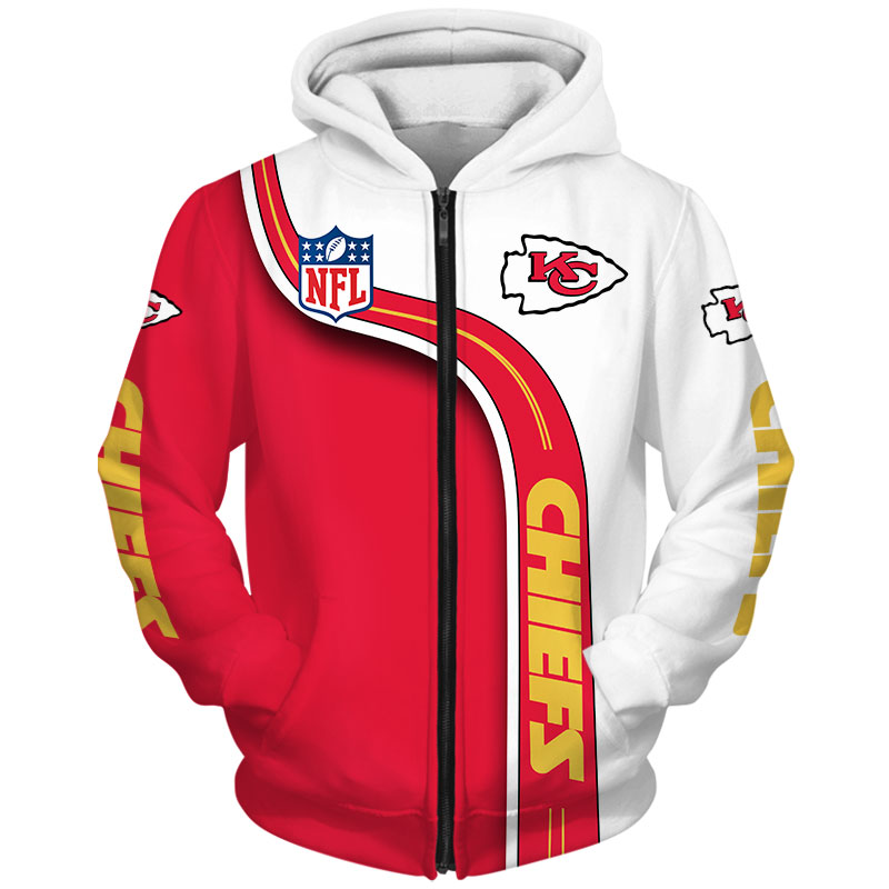 Zip Up And Show Off Your Team Spirit With This Kansas City Chiefs 3D Cute Zip Hoodie 0