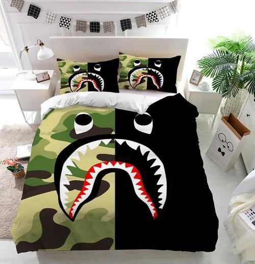 a bathing ape logo duvet cover bedroom sets comfortable bedding sets ark76