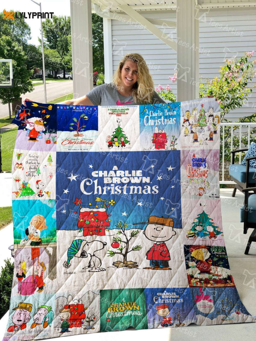 a charlie brown christmas 3d customized quilt blanket 1