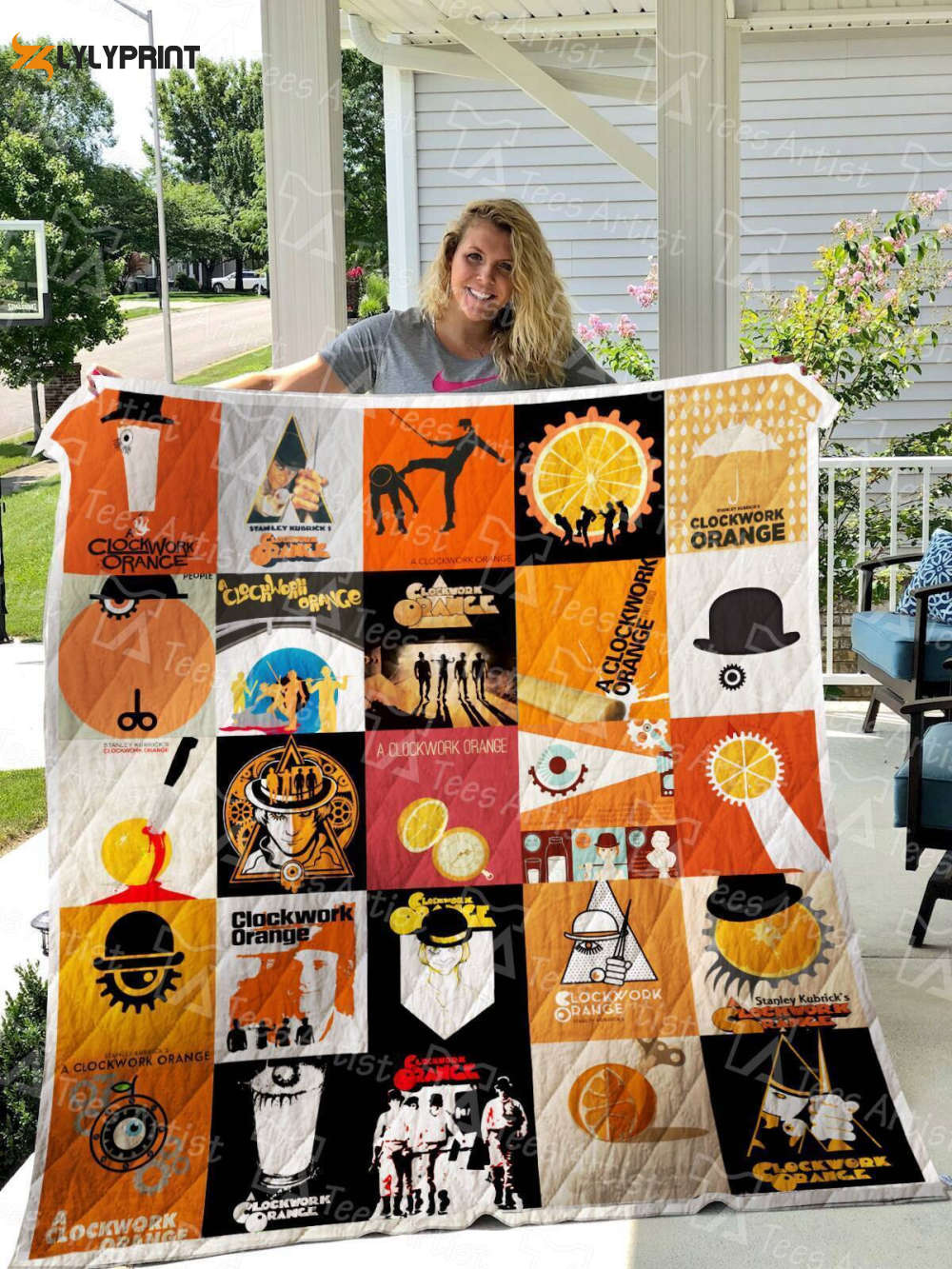 a clockwork orange 3d customized quilt blanket 1