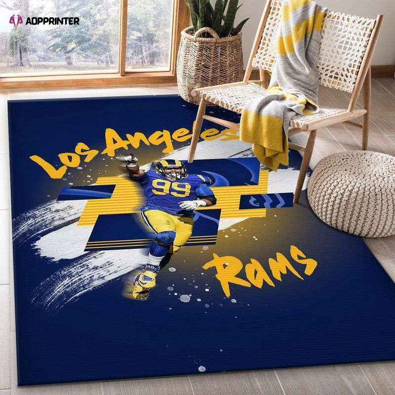 aaron donald 99 los angeles rams rug living room floor decor fan gifts