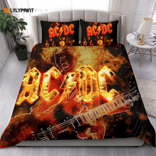 ac dc rock band 6 fan gift ac dc duvet quilt bedding set 1042