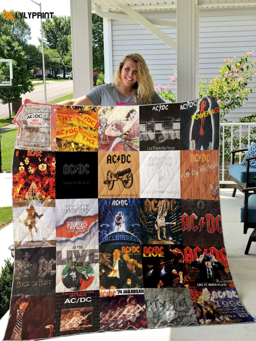 acdc 2 quilt blanket for fans home decor gift