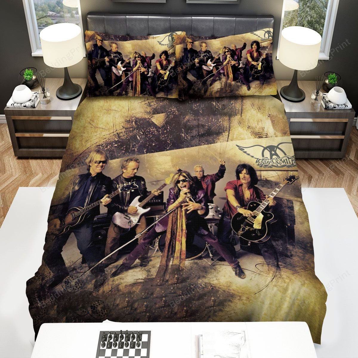 aerosmith performing bed sheets duvet cover bedding sets m2uga