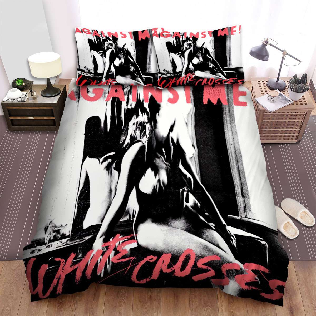 against me band album while crosses bed sheets spread comforter duvet cover bedding sets ruogk