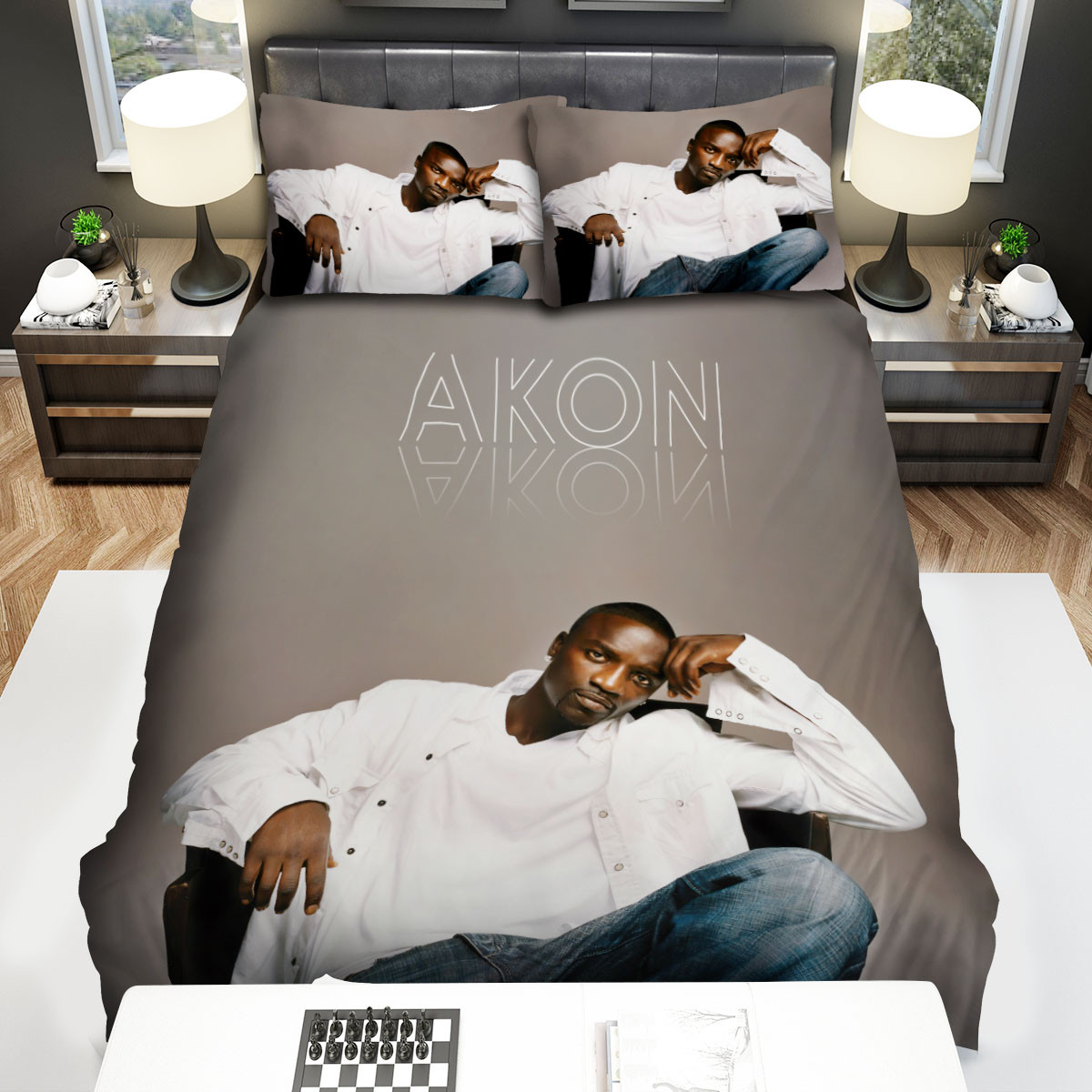 akon photo bed sheets spread comforter duvet cover bedding sets 30wjj