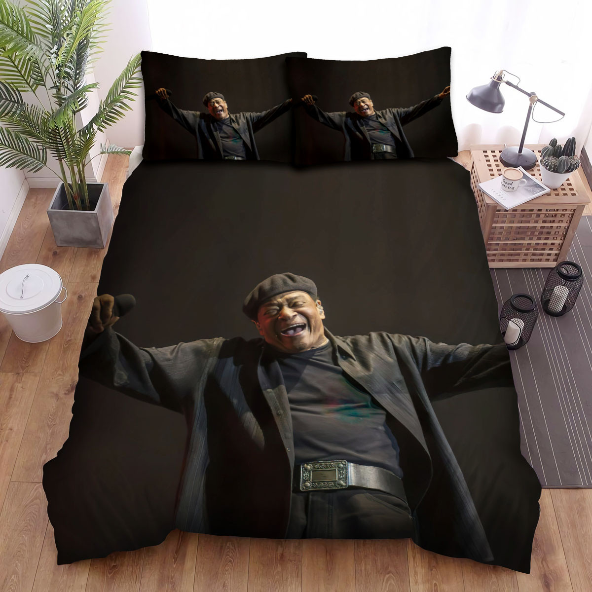 al jarreau black background bed sheets spread comforter duvet cover bedding sets jkt2j