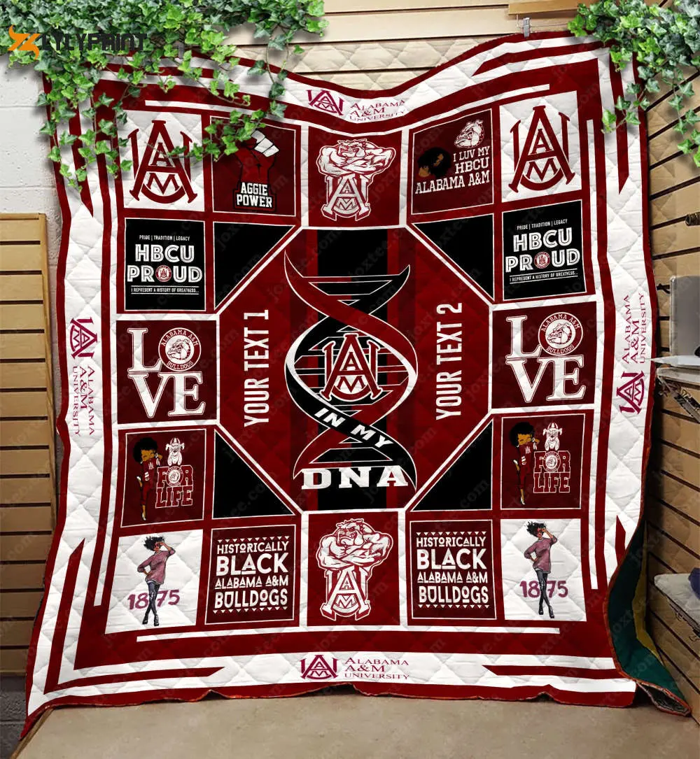 alabama a m bulldogs 2 quilt blanket for fans home decor gift
