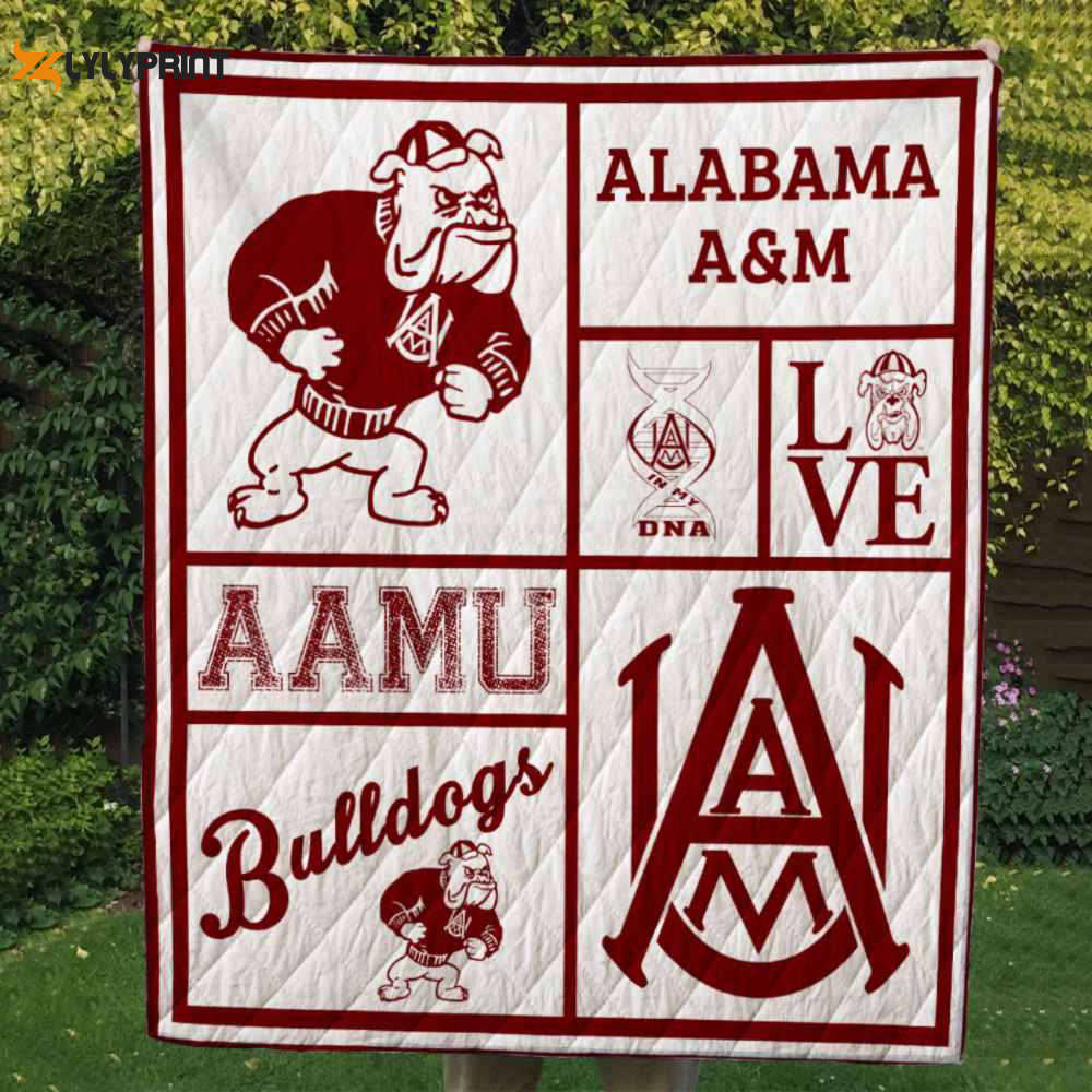 alabama a m bulldogs 3 quilt blanket for fans home decor gift