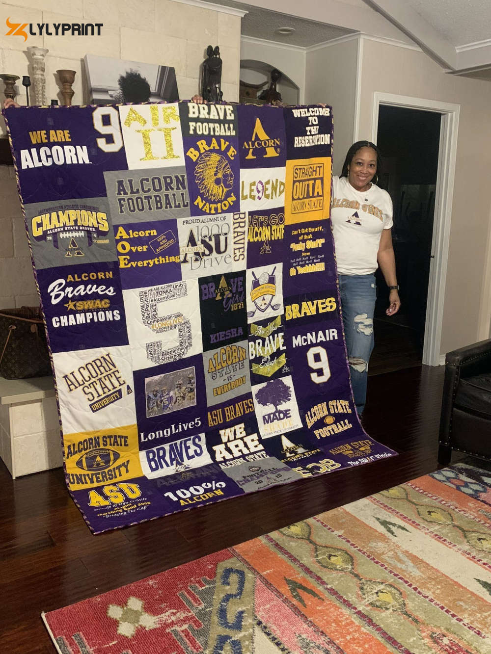 alcorn state 2 quilt blanket for fans home decor gift 1