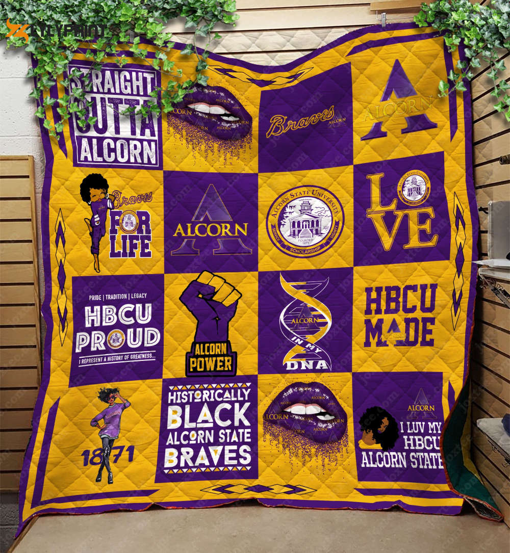 alcorn state braves quilt blanket 1