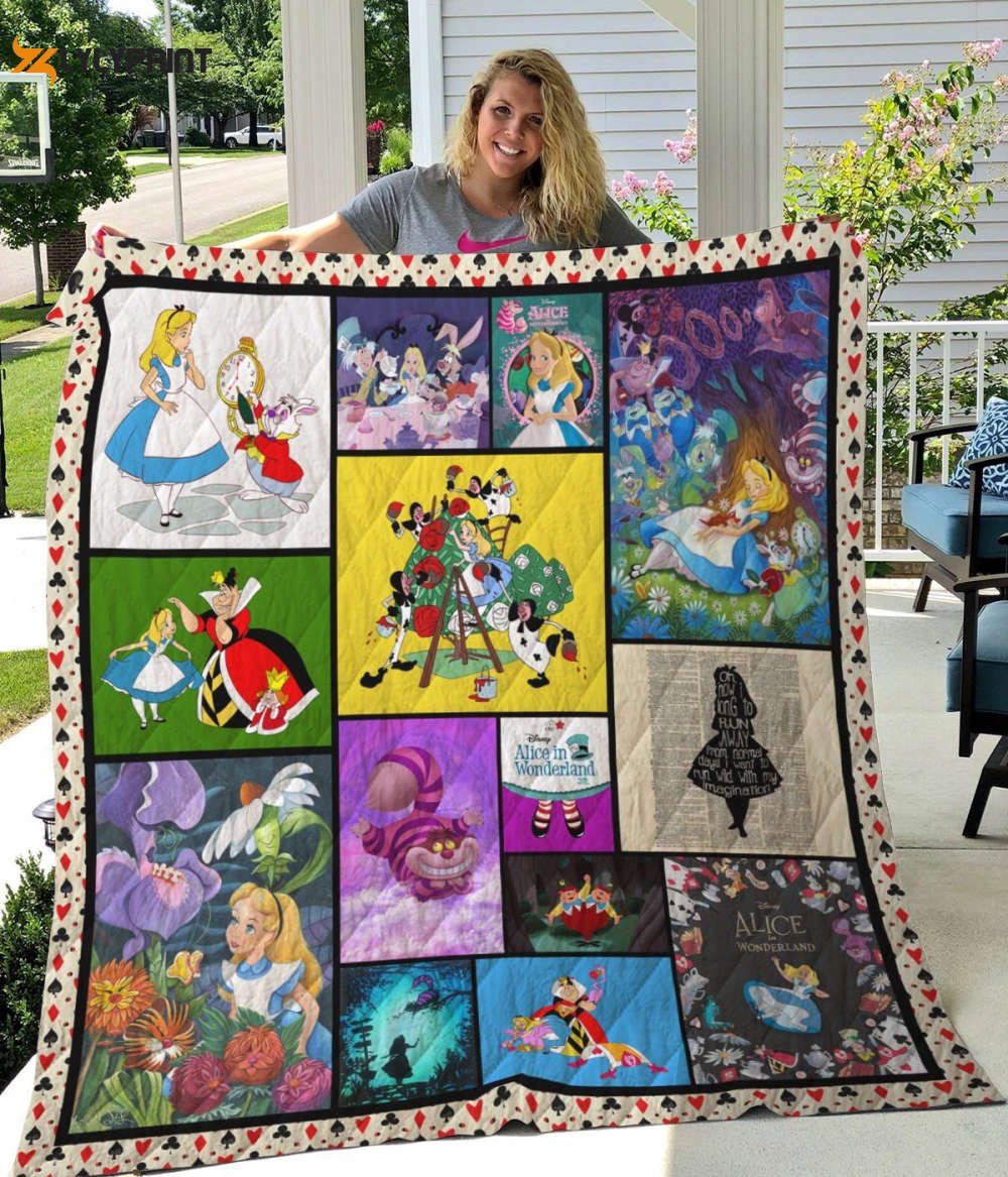 alice in wonderland quilt blanket for fans home decor gift