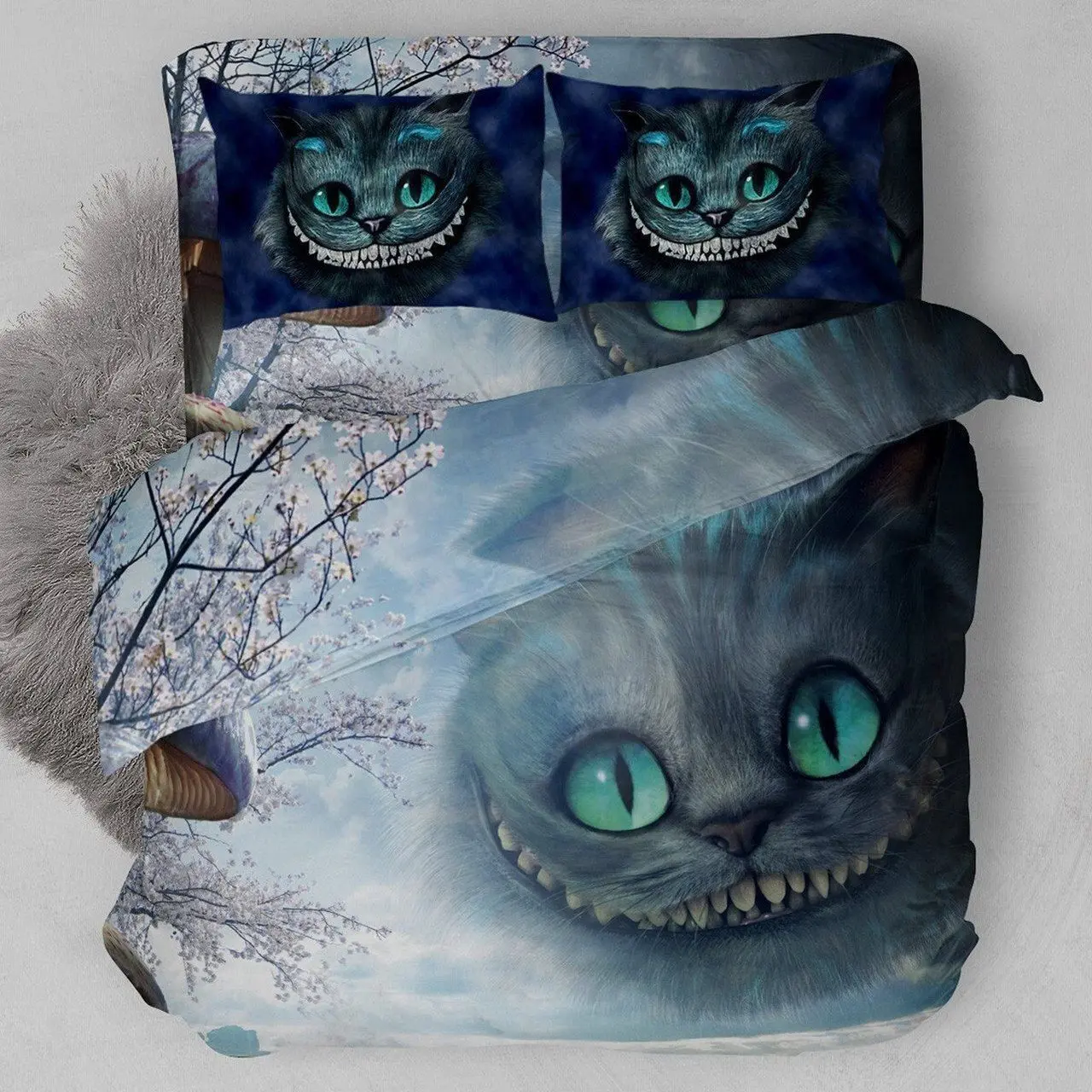 alice in wonderland the cheshire cat duvet cover bedroom sets comfortable bedding sets wt11z